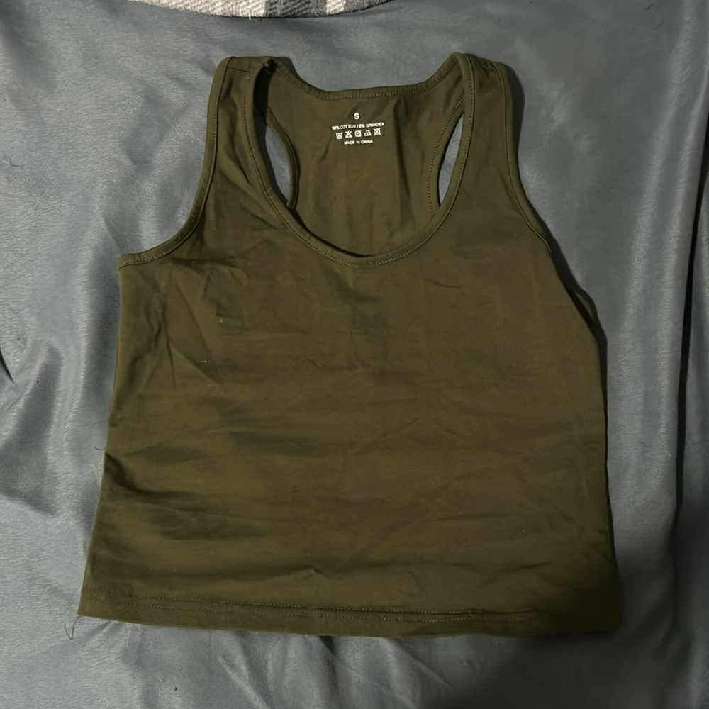 Dark green halter tank top. Never worn!
